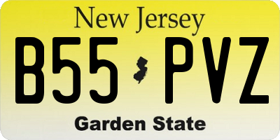 NJ license plate B55PVZ