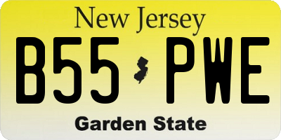NJ license plate B55PWE
