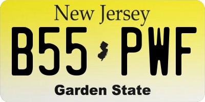 NJ license plate B55PWF