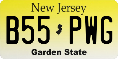 NJ license plate B55PWG