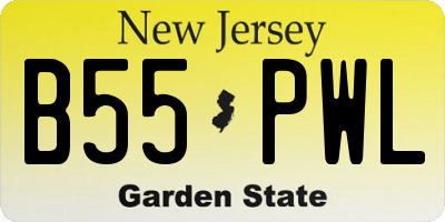 NJ license plate B55PWL