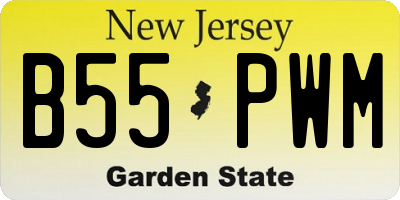 NJ license plate B55PWM