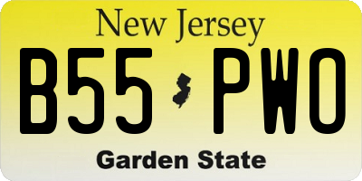 NJ license plate B55PWO