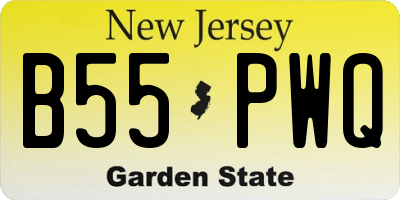 NJ license plate B55PWQ
