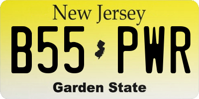 NJ license plate B55PWR