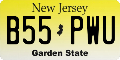 NJ license plate B55PWU