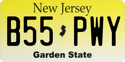 NJ license plate B55PWY