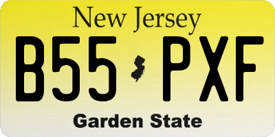 NJ license plate B55PXF