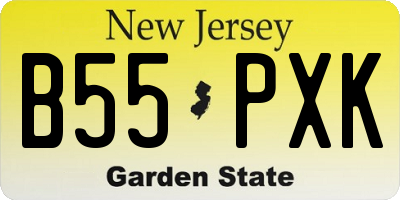 NJ license plate B55PXK