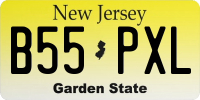 NJ license plate B55PXL