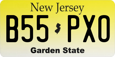 NJ license plate B55PXO