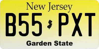 NJ license plate B55PXT