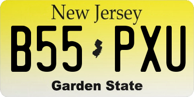 NJ license plate B55PXU