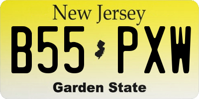 NJ license plate B55PXW