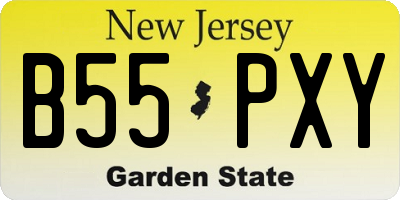 NJ license plate B55PXY
