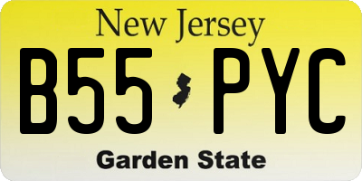 NJ license plate B55PYC