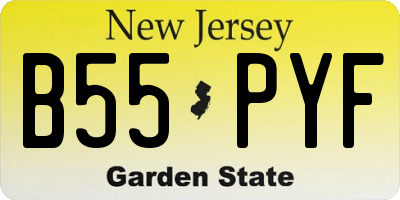 NJ license plate B55PYF