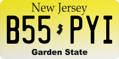 NJ license plate B55PYI