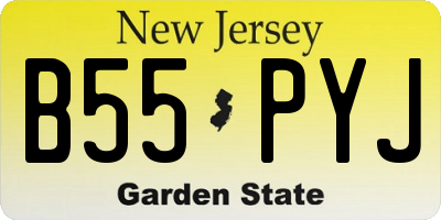 NJ license plate B55PYJ