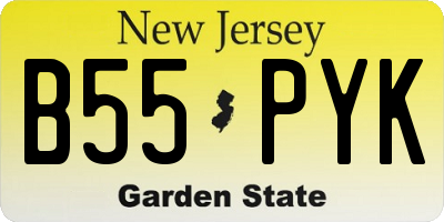 NJ license plate B55PYK