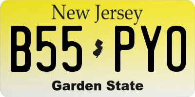 NJ license plate B55PYO