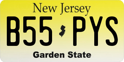 NJ license plate B55PYS