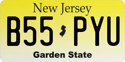 NJ license plate B55PYU