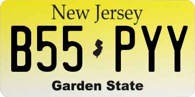 NJ license plate B55PYY