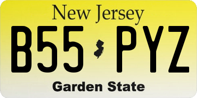 NJ license plate B55PYZ
