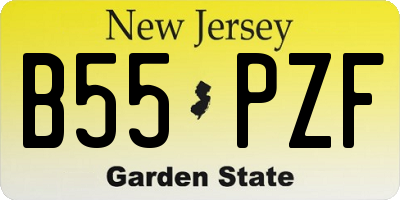 NJ license plate B55PZF