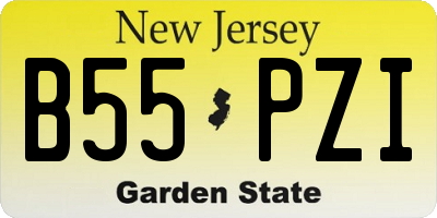 NJ license plate B55PZI
