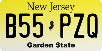 NJ license plate B55PZQ