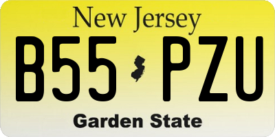 NJ license plate B55PZU