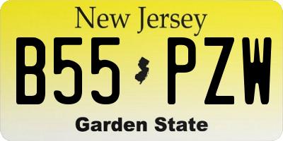 NJ license plate B55PZW