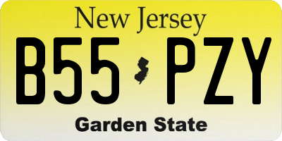 NJ license plate B55PZY