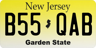NJ license plate B55QAB