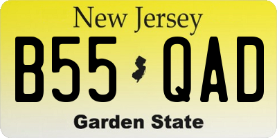 NJ license plate B55QAD