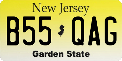 NJ license plate B55QAG