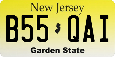 NJ license plate B55QAI