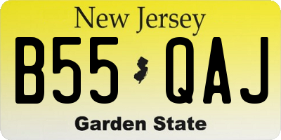 NJ license plate B55QAJ