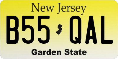 NJ license plate B55QAL