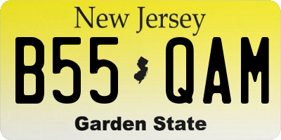 NJ license plate B55QAM