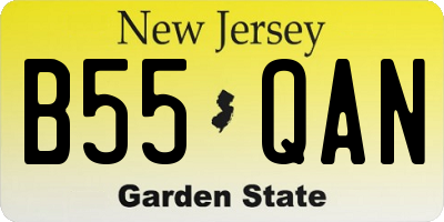 NJ license plate B55QAN