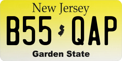 NJ license plate B55QAP