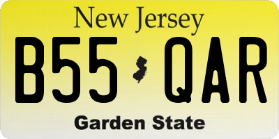 NJ license plate B55QAR