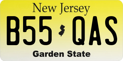 NJ license plate B55QAS