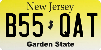 NJ license plate B55QAT