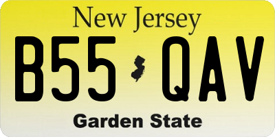 NJ license plate B55QAV