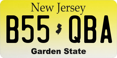 NJ license plate B55QBA
