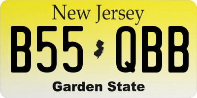 NJ license plate B55QBB